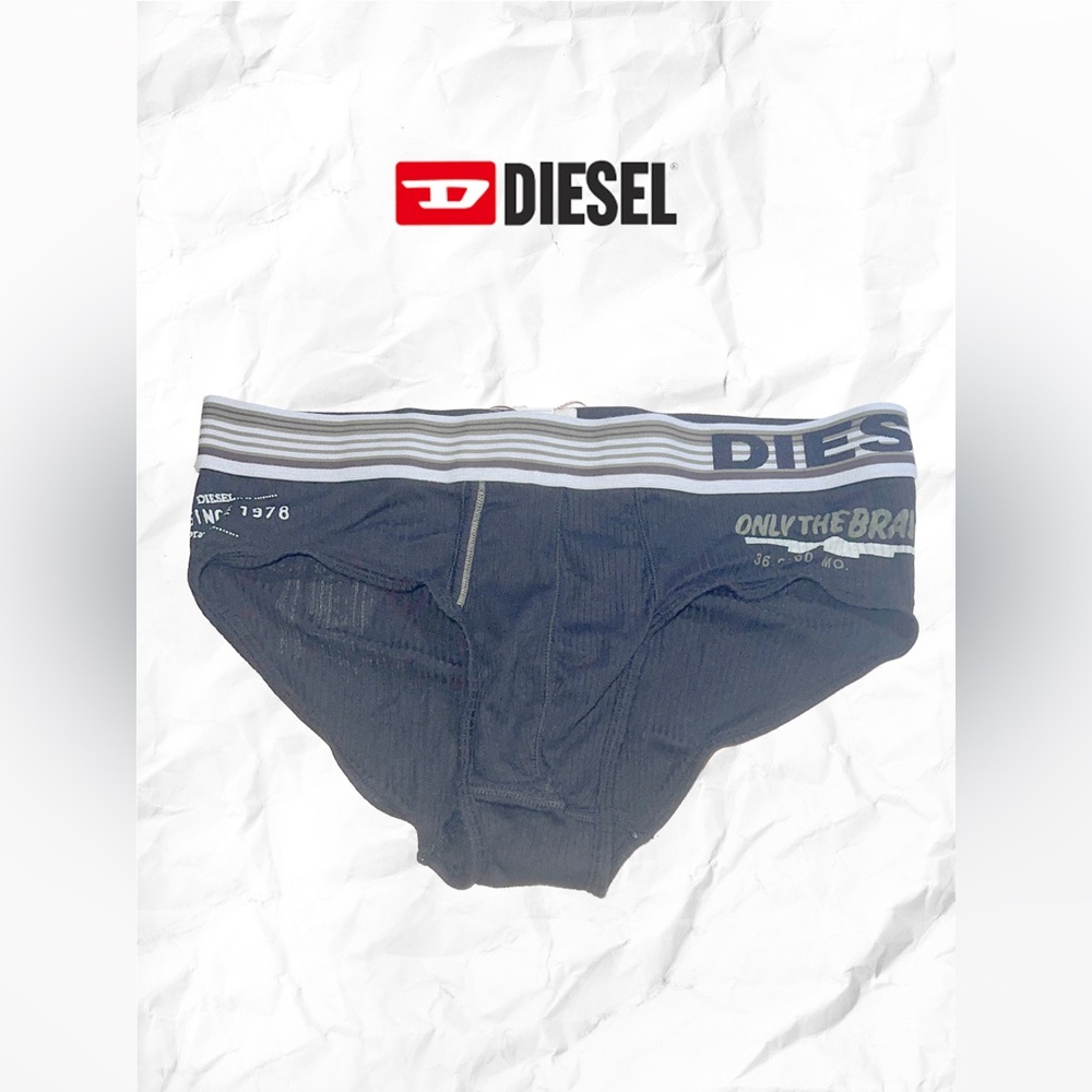 Diesel Men's Black Rib Briefs